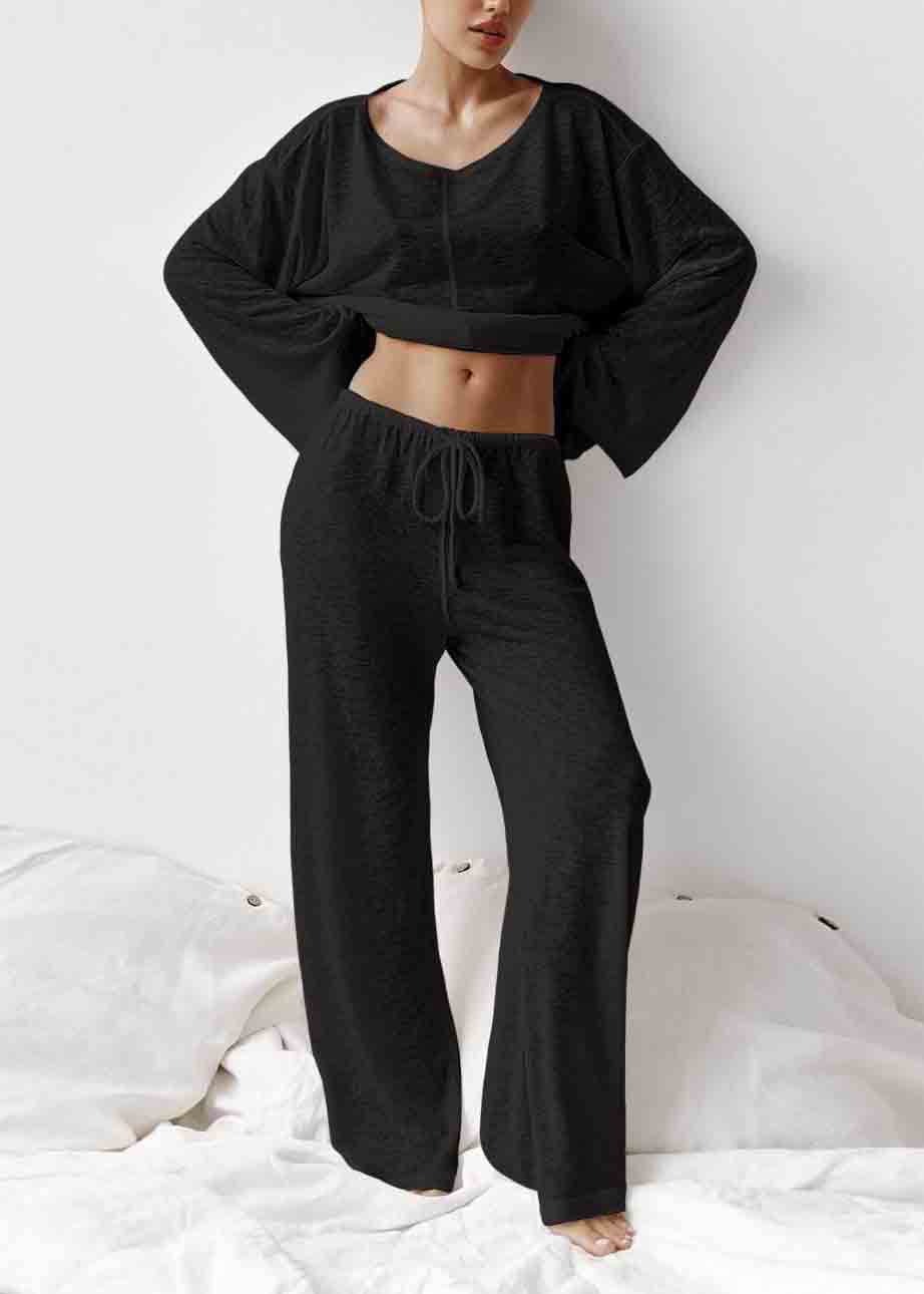 Two Pajamas Pieces Oversized Cotton Set Summer Simple White