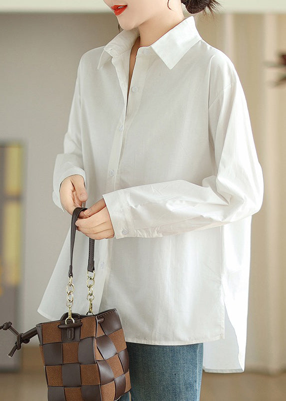 Simple White Oversized Cotton Shirts Spring TM001