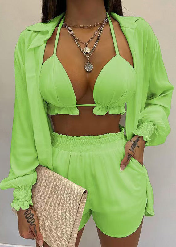 Simple Set Pieces Shorts Sexy White Summer Three