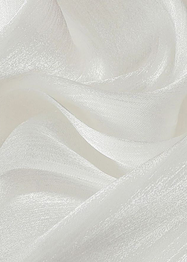 Solid Chiffon Wrinkled Skirt White Summer Simple