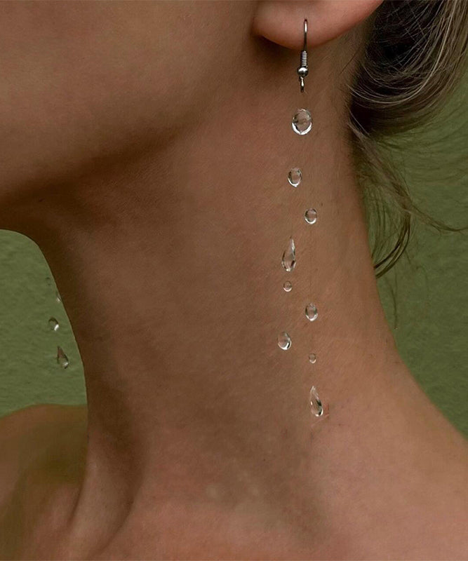 Dewdrop Nude Water Drop Stud Tassel Suspended Skinny Alloy