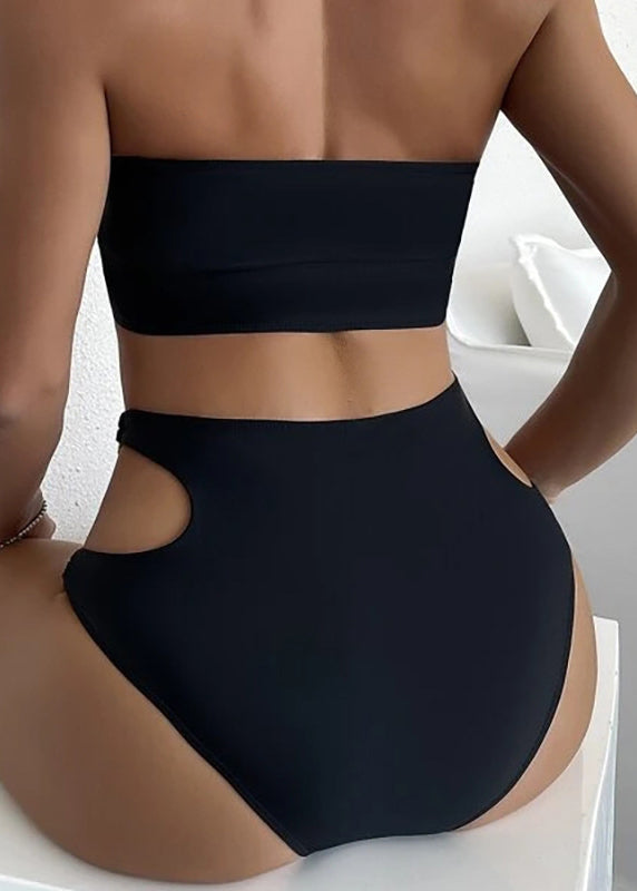 Fit Set Lingerie Black Hollow Slim Out