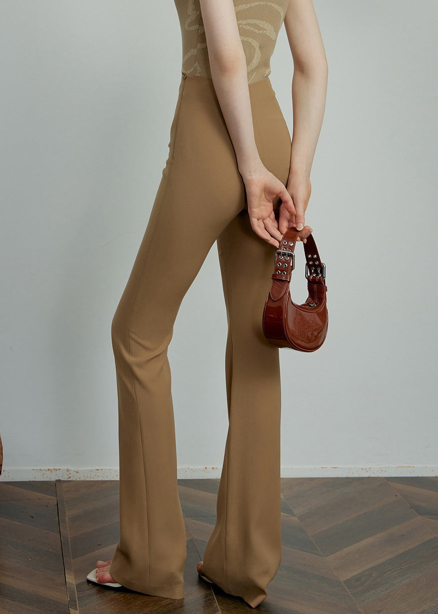 Fit Pants Waist Spandex Khaki Summer Slim High Solid