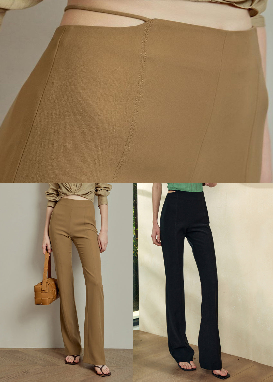 Fit Pants Waist Spandex Khaki Summer Slim High Solid