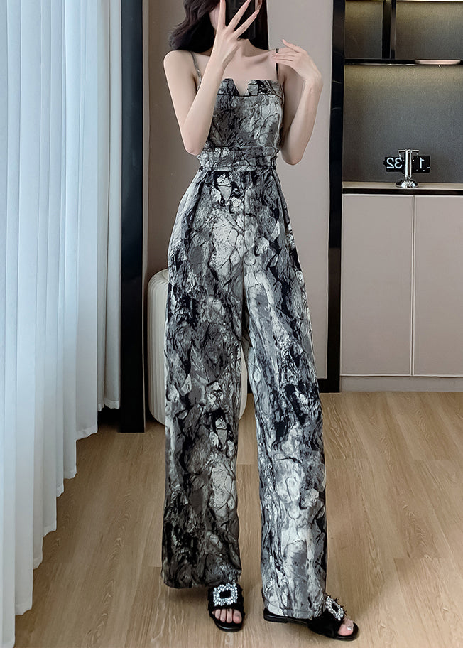 Photo Jumpsuit Fit Slim Silk Paghetti Pockets Strap Color