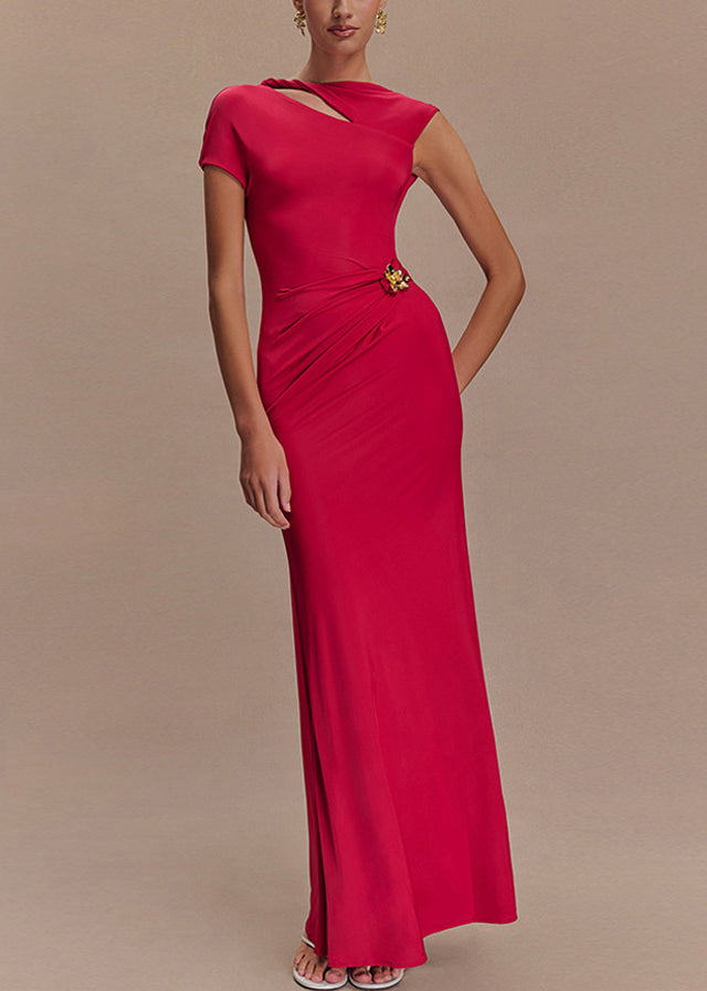 Backless Rose Summer Fit Cotton Maxi Original Design Dresses Slim