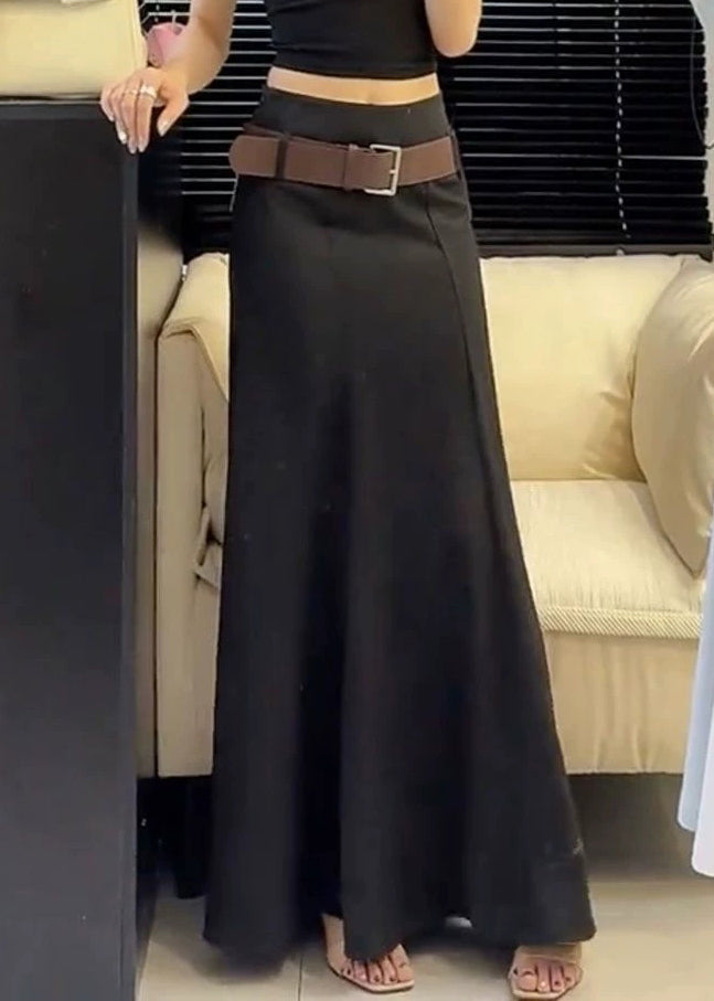 Slim Summer White High Solid Waist Fit Cotton Skirts