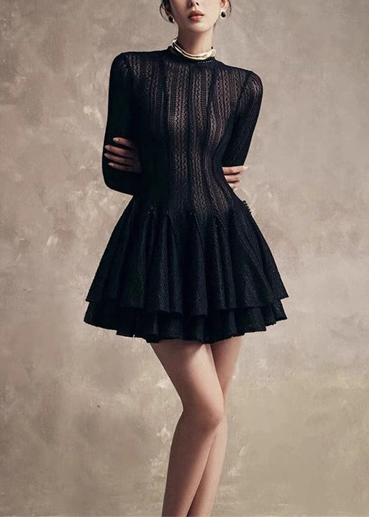 Waist Fall Zippered Fit White Dress Mid High Lace Slim