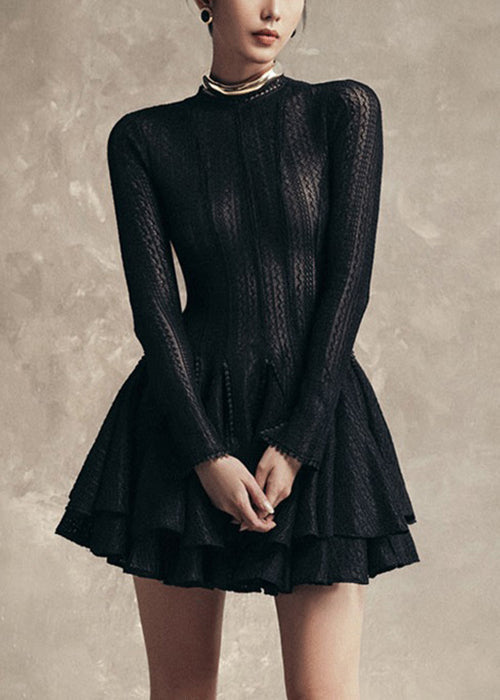 Waist Fall Zippered Fit White Dress Mid High Lace Slim