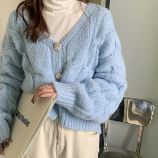 Fuzzy Soft Cropped Cardigan