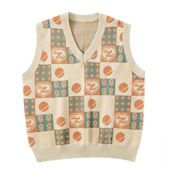 Sweet Patchwork Knit Vest