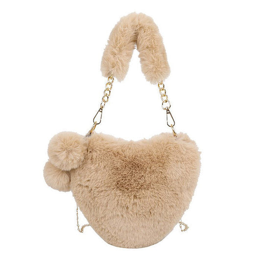 Fuzzy Heart Bag