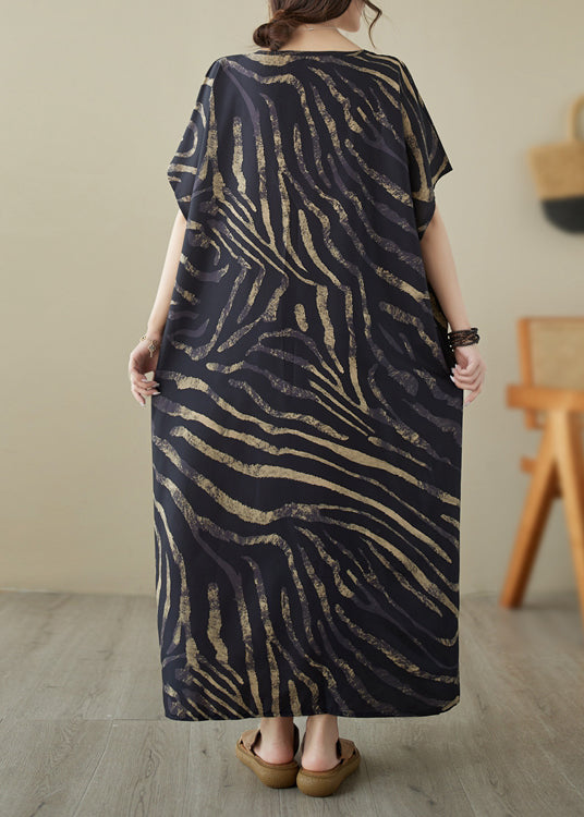 Robe noire oversize en coton tie dye style été YY021