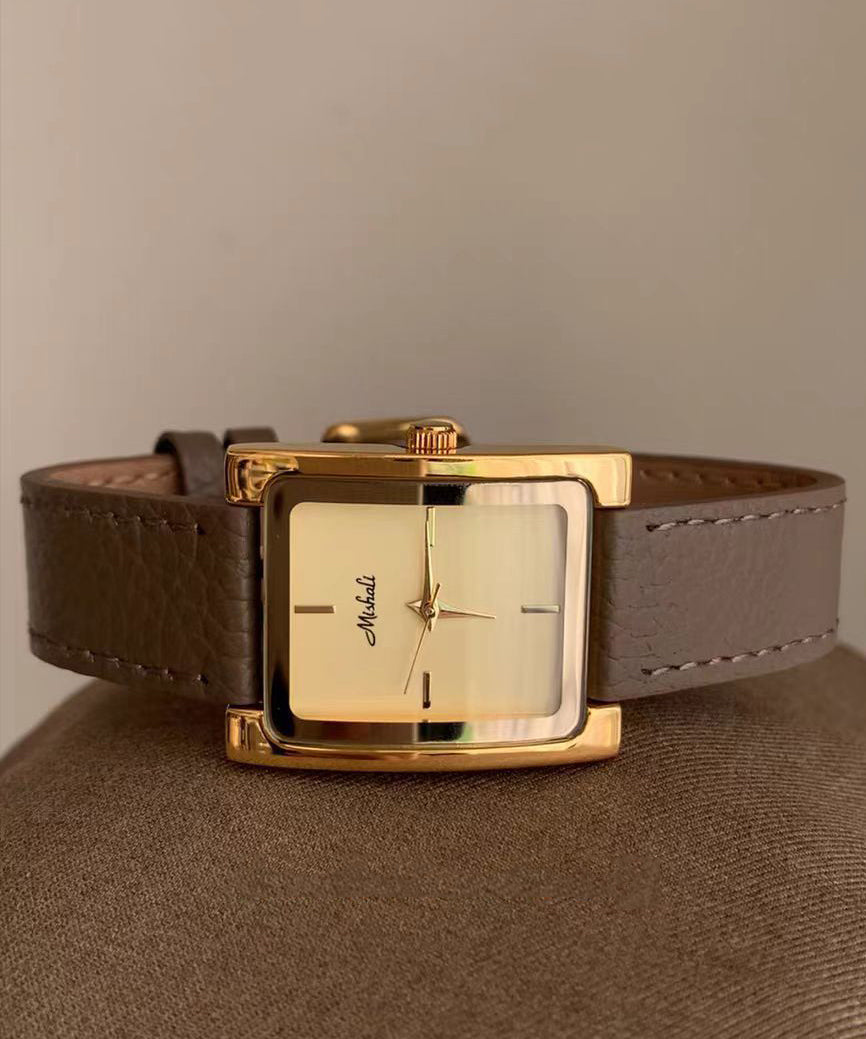 Style Watches Quartz Movement Leather Alloy Gold