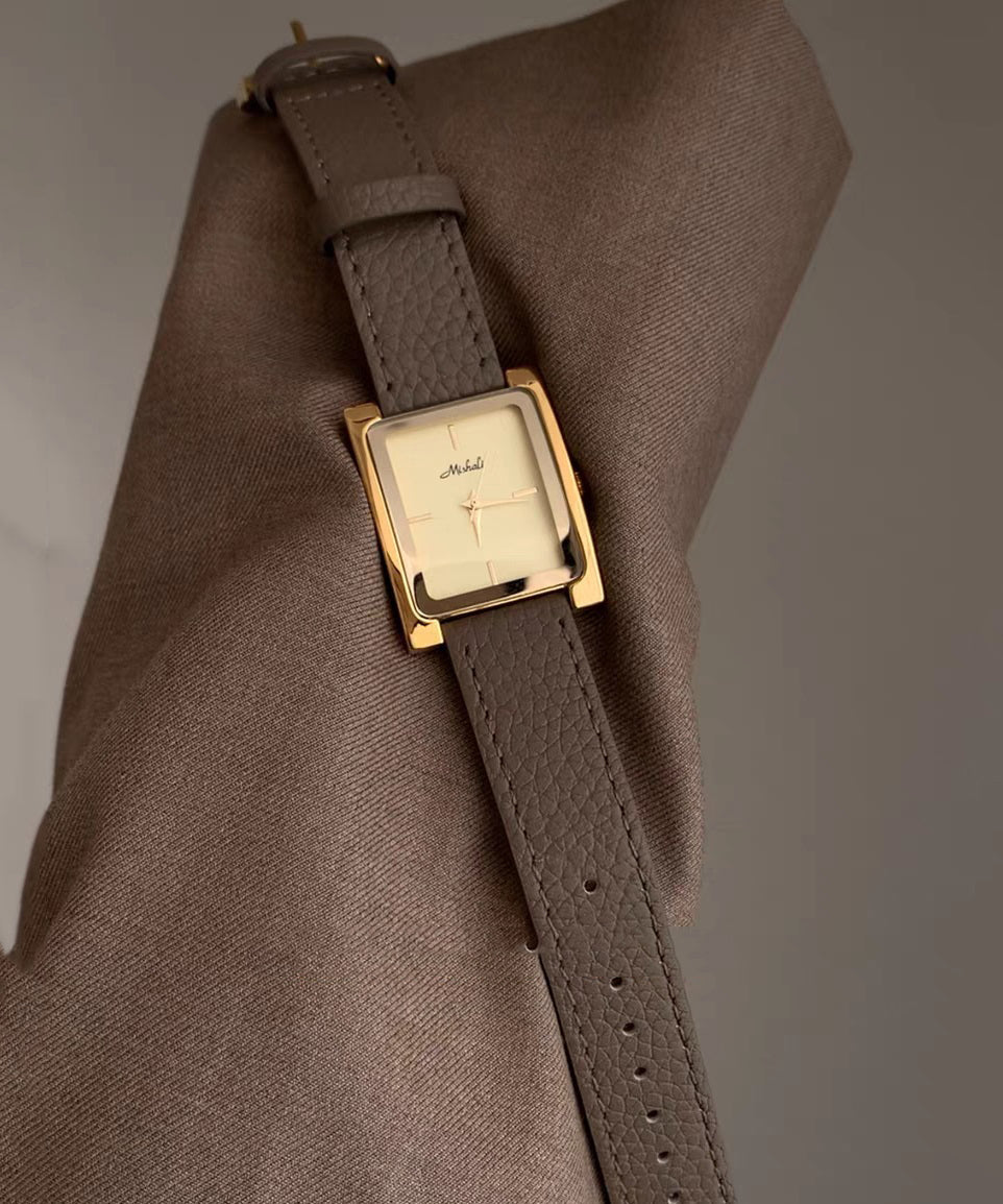 Style Watches Quartz Movement Leather Alloy Gold