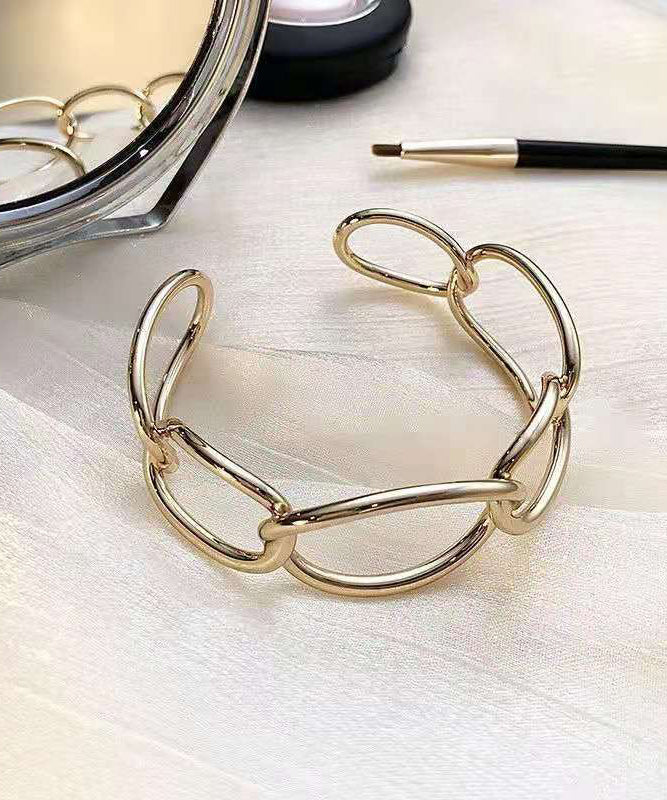 Style Chain Cuff Out Open Metal Hollow Gold