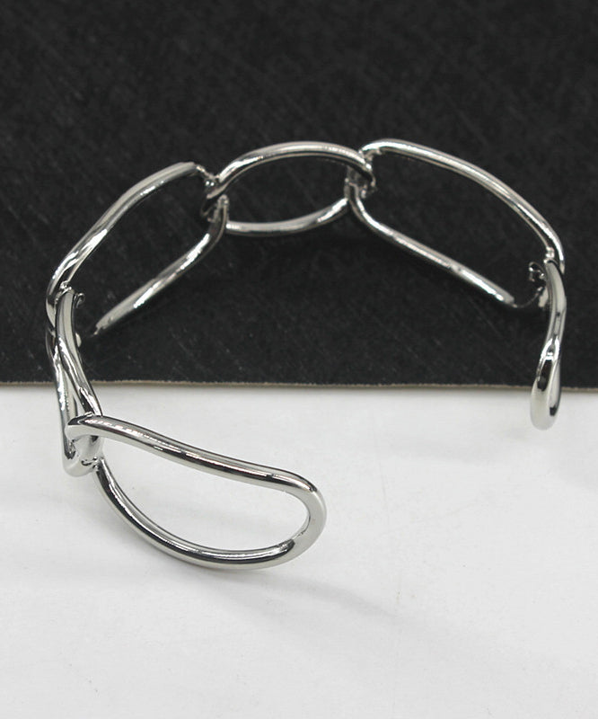 Style Chain Cuff Out Open Metal Hollow Gold