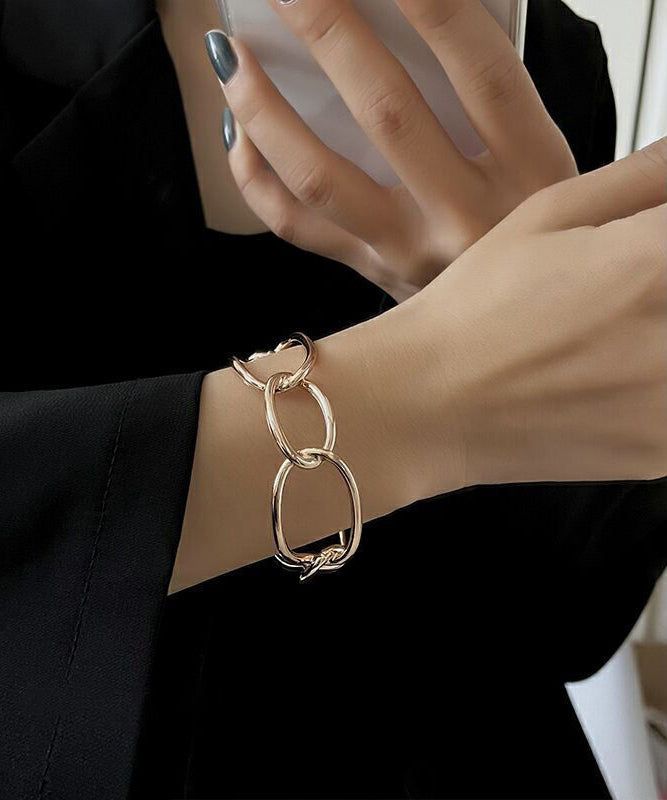 Style Chain Cuff Out Open Metal Hollow Gold