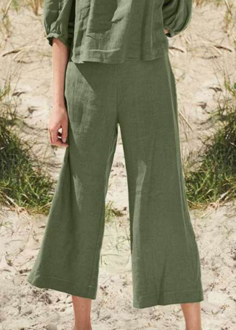 Pieces And Set Khaki Half Top Collar Pants Style Two Crop Square