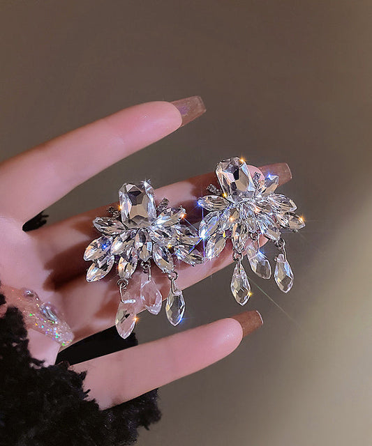 Alloy Tassel Earrings Style Nude Crystal Drop