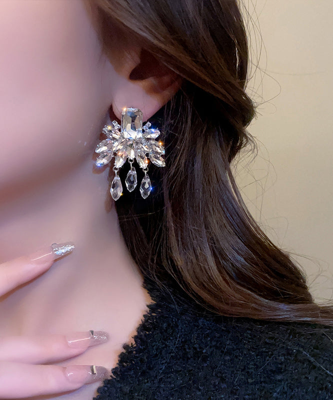 Alloy Tassel Earrings Style Nude Crystal Drop