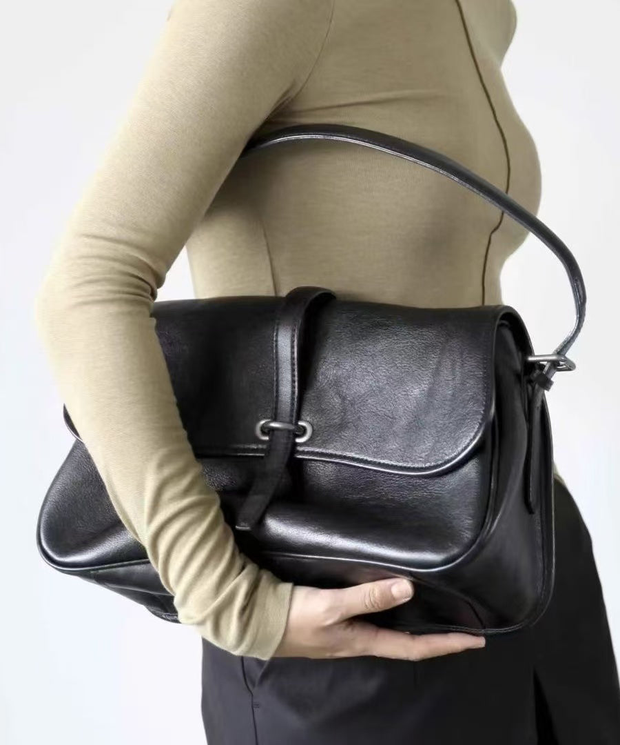 Style Bags Large Capacity Shoulder Leather Orange