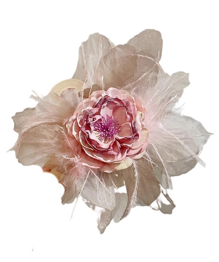 Floral Pink Hairpin Fabric Style Acrylic
