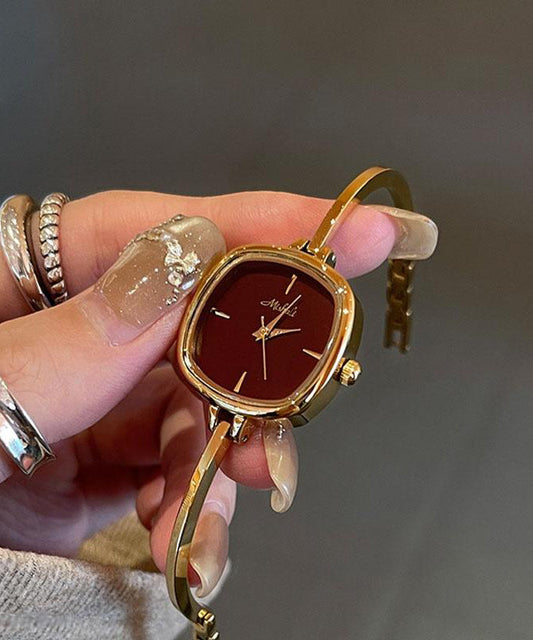 Red Style Watches Movement Quartz Alloy Chain