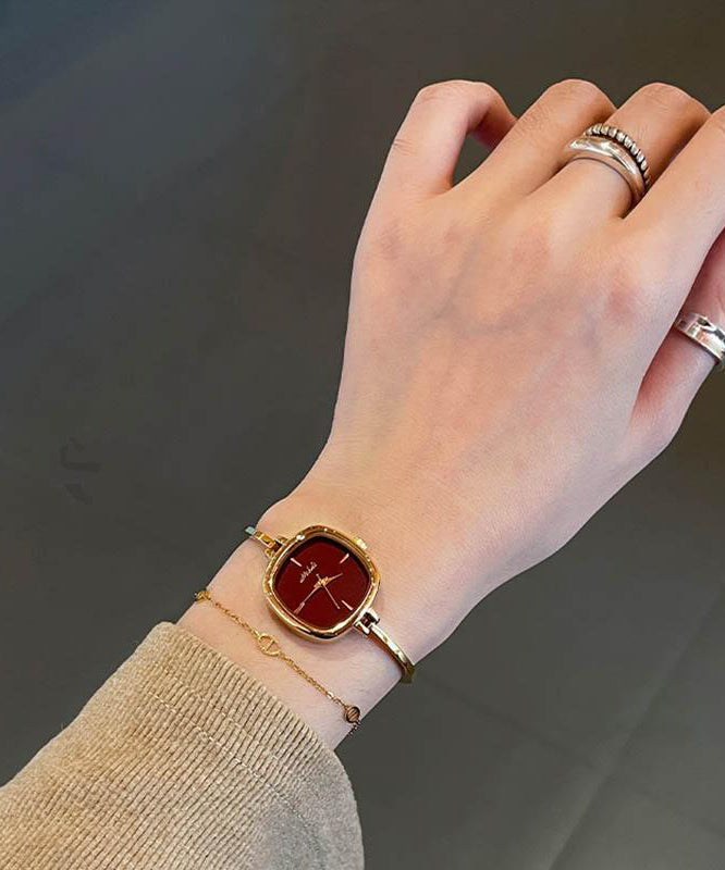 Red Style Watches Movement Quartz Alloy Chain