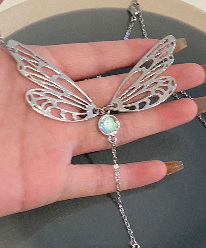 Steel Wing Stainless Lariat Style Out Tassek Hollow Butterfly