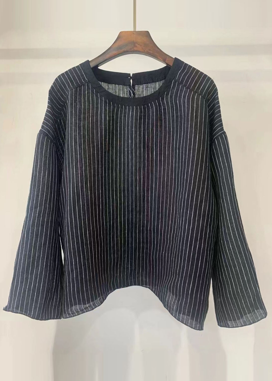 Style Fall Dot Oversized Cotton Tops Blouse White