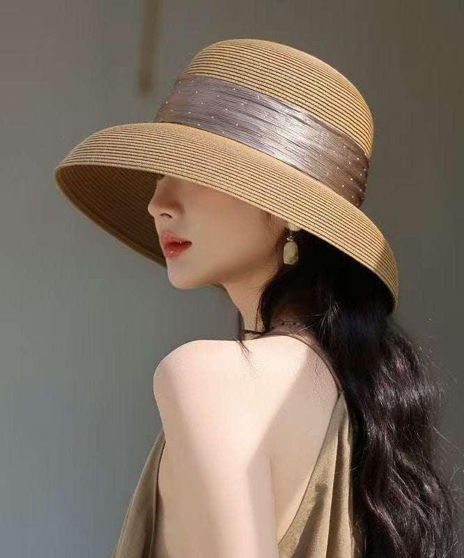 Sun Straw Breathable Beige Woven Stylish Floppy Hat