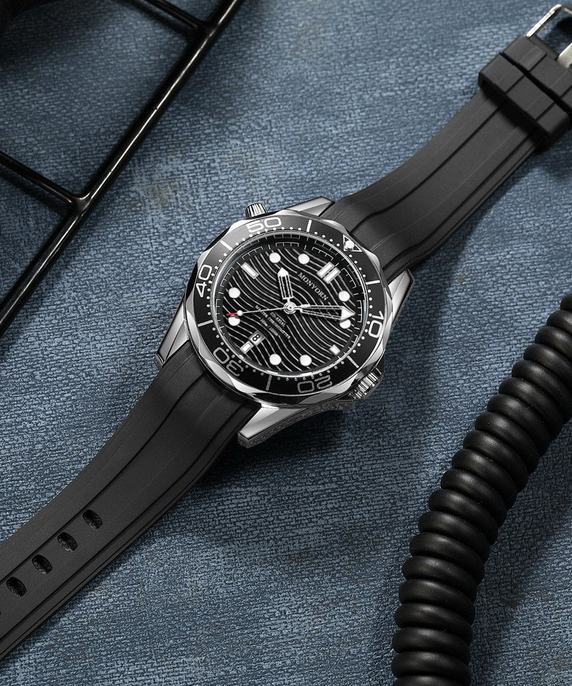 Movement Silicone Quartz Metal Black Stylish Men Watches