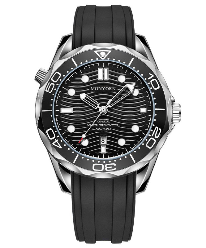 Movement Silicone Quartz Metal Black Stylish Men Watches