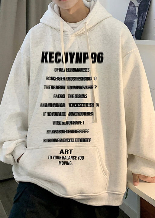 Stylish Black Print Pockets Oversized Cotton Men Sweatshirt Spring YQ022