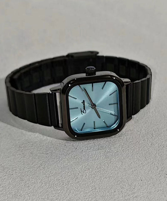 Watches Waterproof Stainless Blue Square Stylish Steel