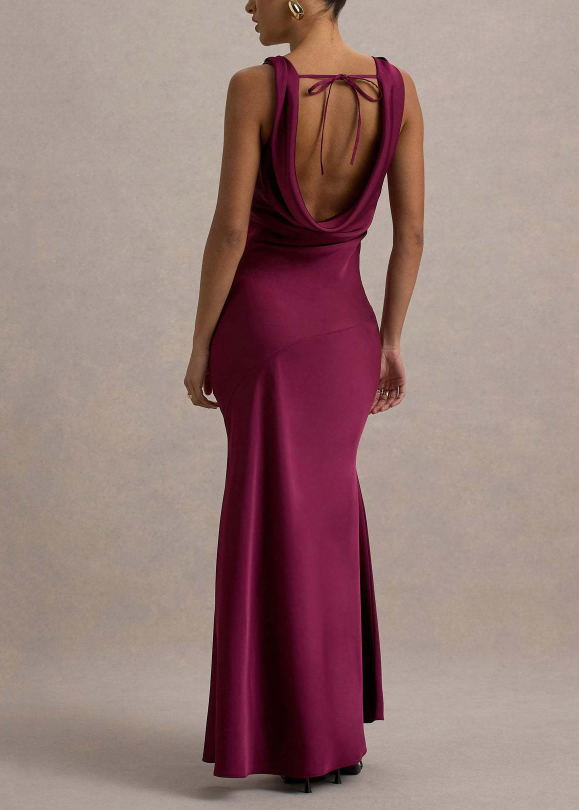 Neck Wraped Party Blue Stylish Backless Turtle Dress