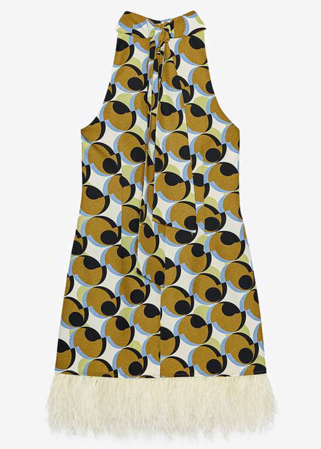 Tassel Mid Patchwork Stylish Dress Print Geometric Cotton