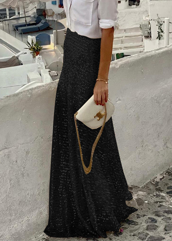 High Gold Maxi Skirts Waist Spring Sequins Stylish