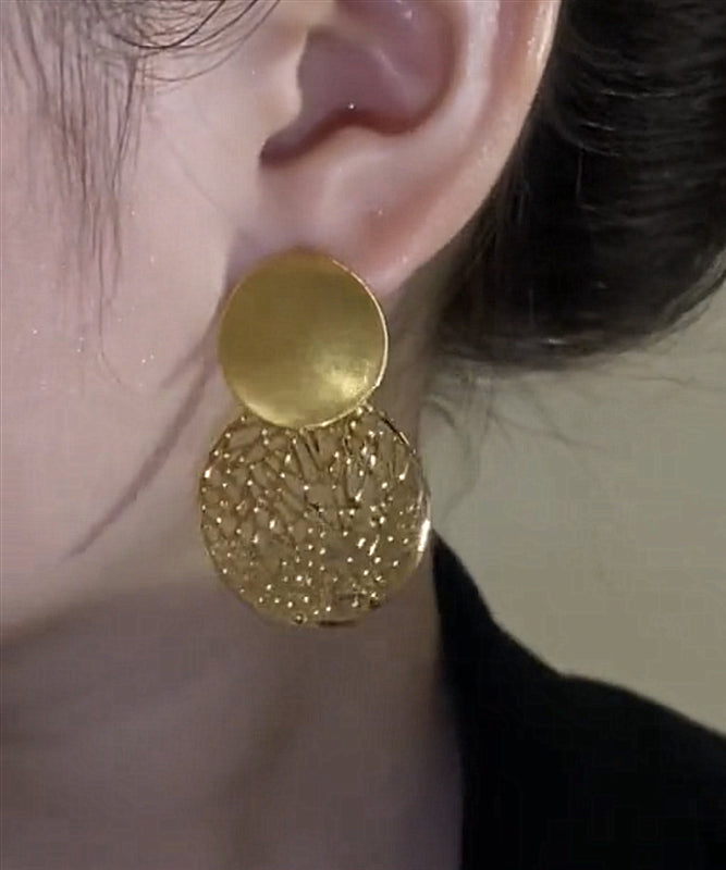 Hollow Overgild Silver Stylish Sequined Drop Gold Sterling Out