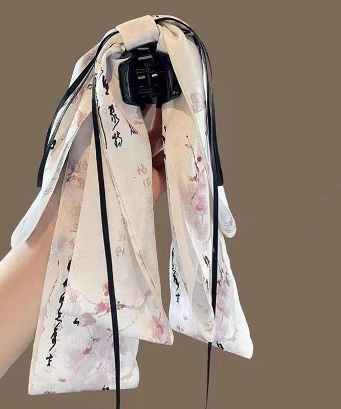 Bow Stylish Hairpin Tassel Green Cloth Print