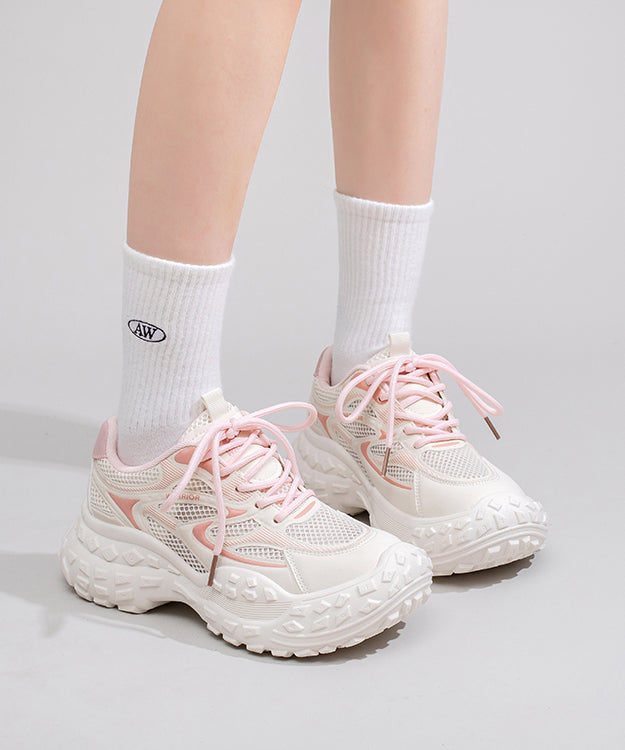 Breathable Sport Mesh Splicing Stylish Platform Blue Lace Up