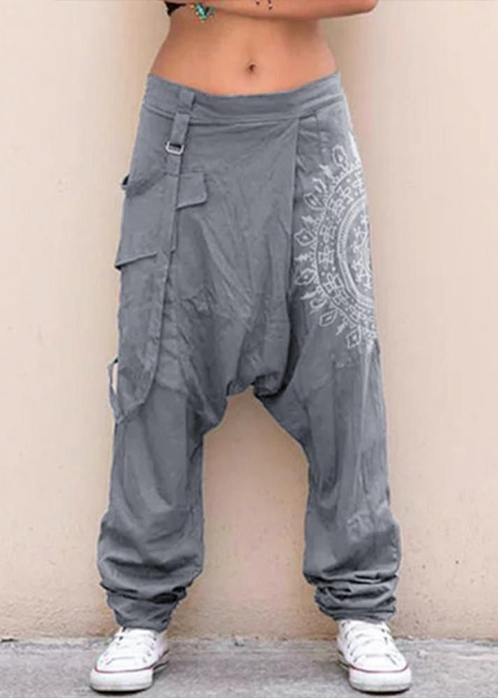 Navy Pants Summer Stylish Harem Design Plaid Original Mens Cotton