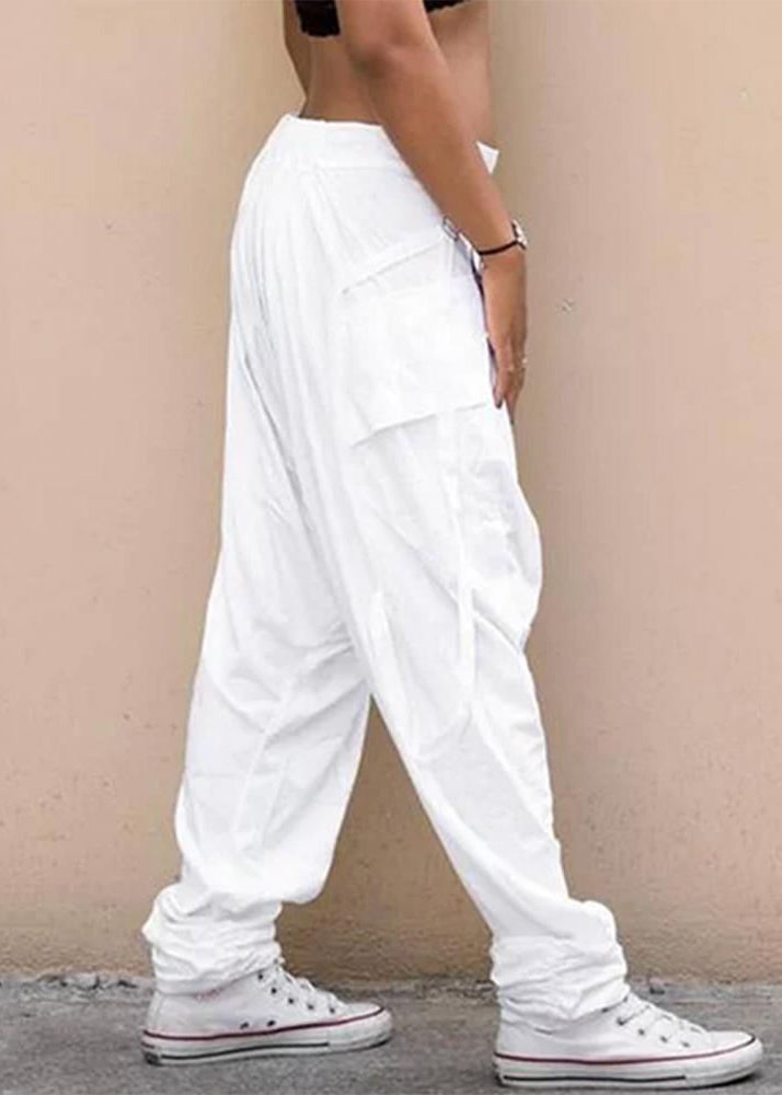 Navy Pants Summer Stylish Harem Design Plaid Original Mens Cotton