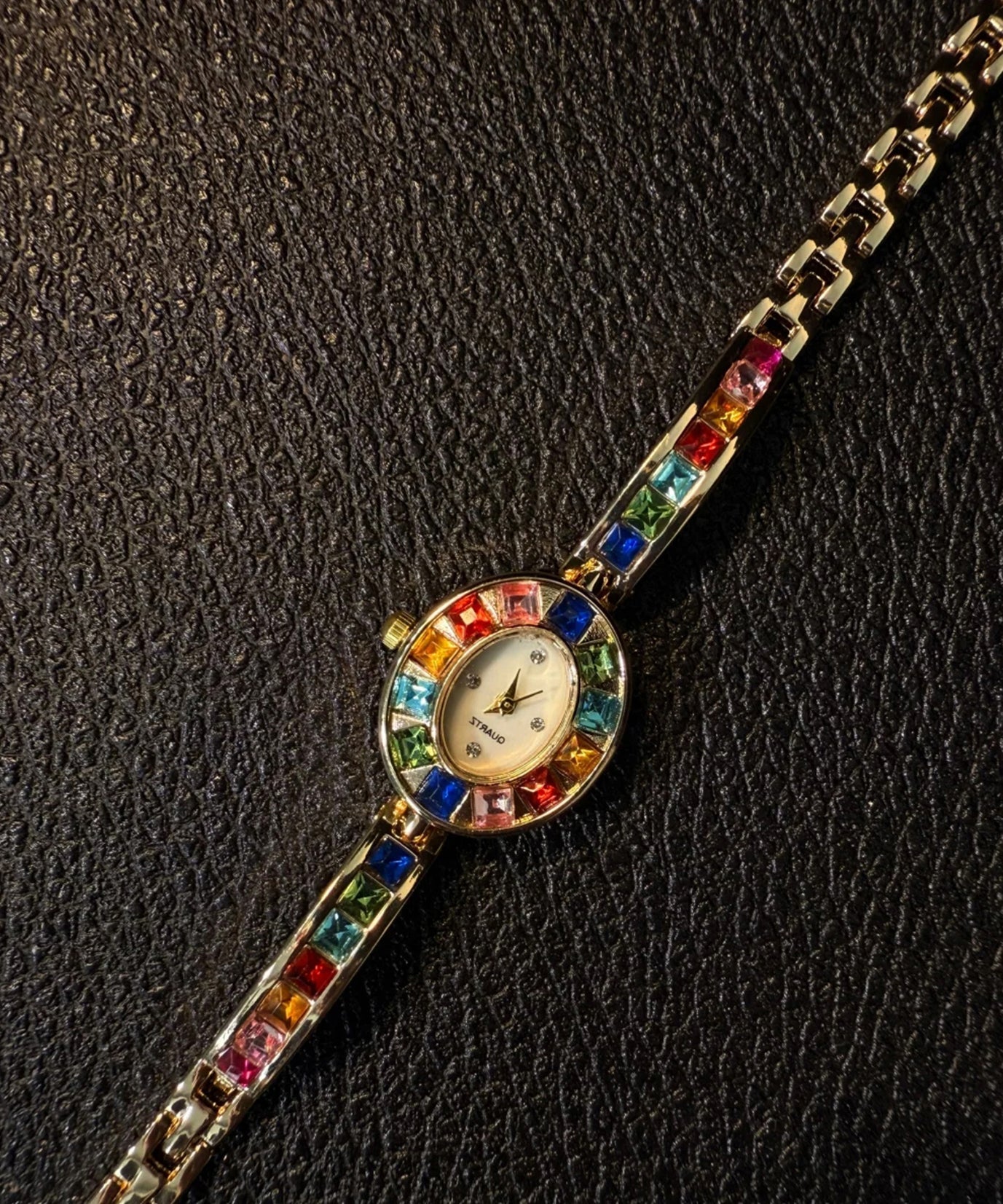 Alloy Rainbow Gem Zircon Watches Stone Stylish