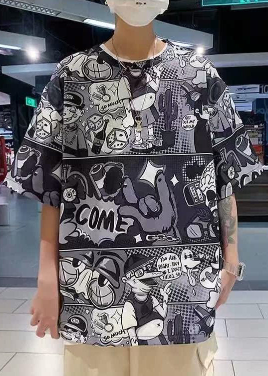 Shirts Cotton Stylish Neck Print Sleeve Half O Red Men T