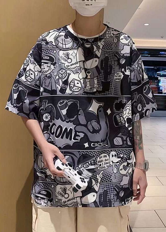 Shirts Cotton Stylish Neck Print Sleeve Half O Red Men T