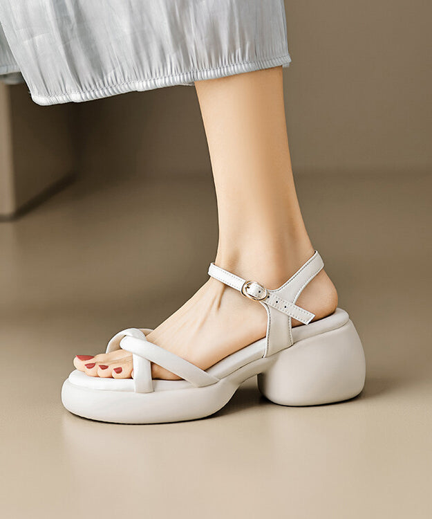 Chunky Toe Stylish Peep Rose Sandals Splicing
