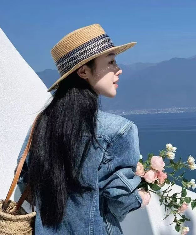 Straw Khaki Versatile Stylish Woven Hat Cloche