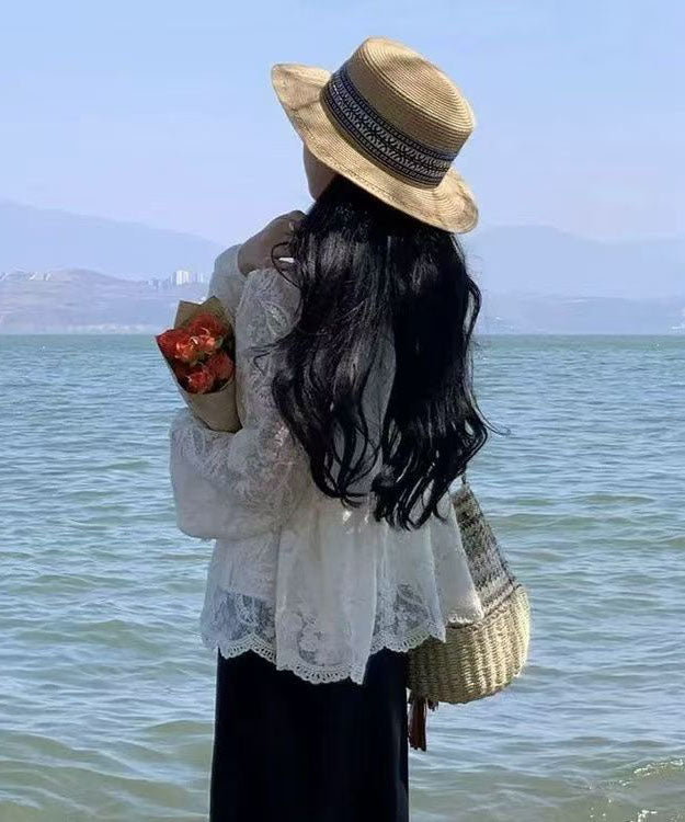 Straw Hat Woven Versatile Khaki Stylish Cloche